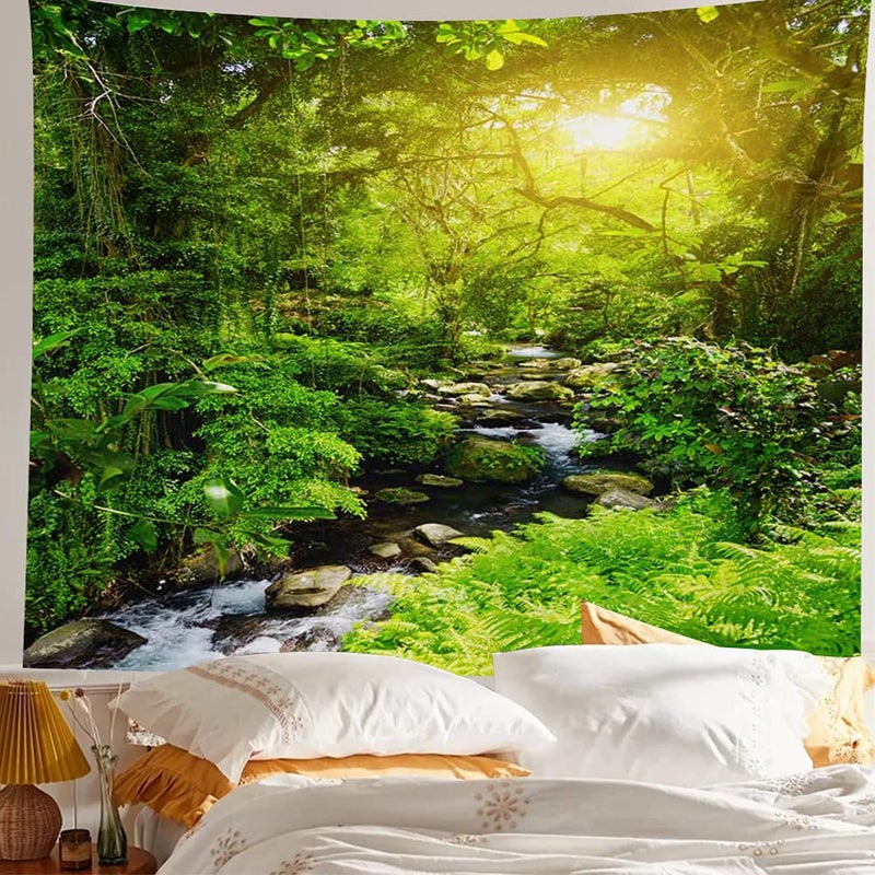Llamazing Forest Tapestry - Home Decor Landscape for Living Room & Bedroom (Forest Creek, 60''L51''W) - Image 5